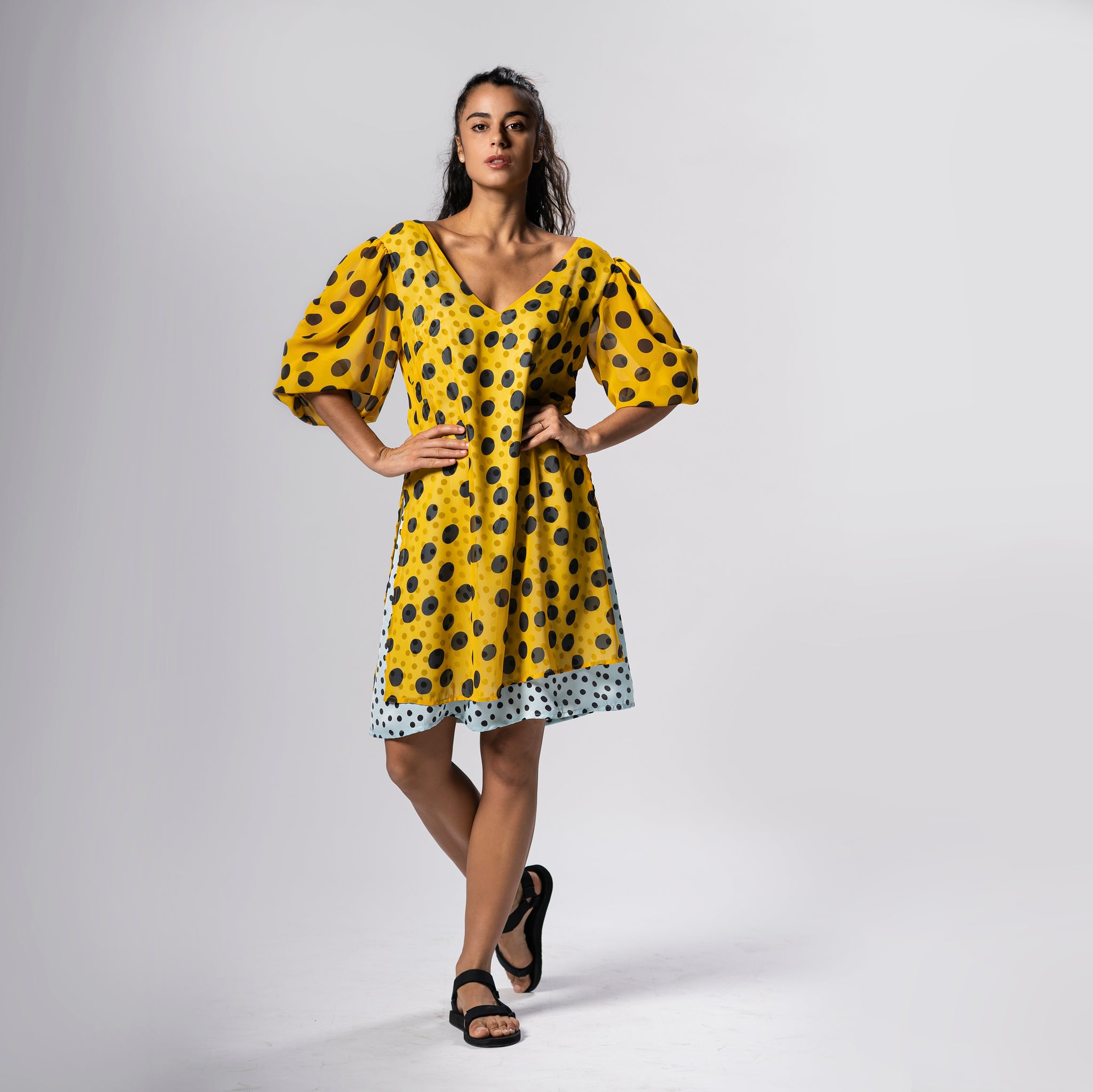 Yellow Polka Dress