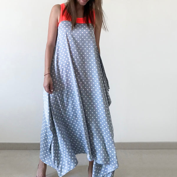 Grey polka dots dress